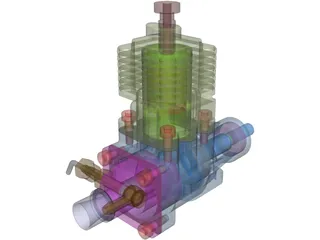 Ethanol RC Auto Combustion Engine 3D Model