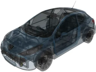 Peugeot 207 3-Door (2006) 3D Model