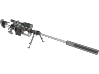 CheyTac M-200 Intervention Rifle 3D Model