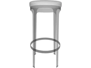 High Metal Barstool 3D Model