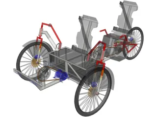 Human Power Hybrid Vehicle 3D Model