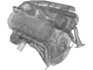 Ford 5.0 Coyote Engine 3D Model