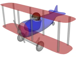 Cartoon Toy Airplane 3D Model