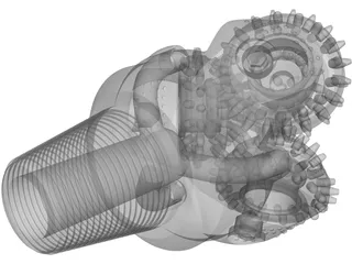 Tricone Oil Drill Bit 3D Model