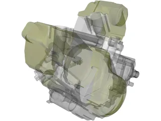 Aprilia RXV 550 V-Twin Engine 3D Model