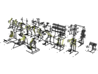 Gym Set Strenght 3D Model