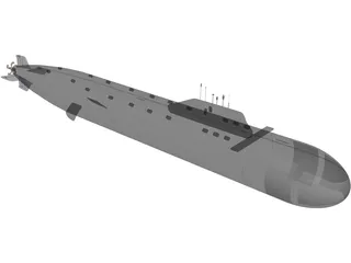 Yasen Class Russian Submarine 3D Model