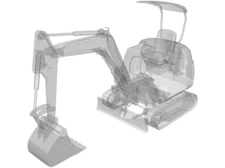 Komatsu Mini Excavator 3D Model