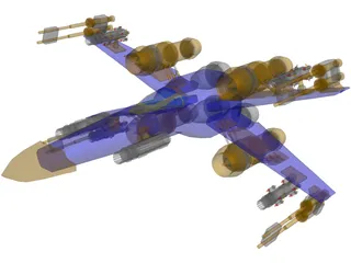 X-Wing Plane 3D Model