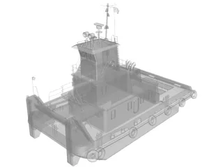 River Tug Boat 3D Model