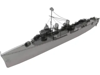 Fletcher Class Destroyer 3D Model