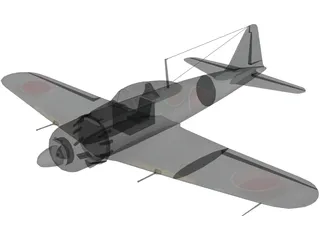 A6M Zero Ground Camo 3D Model