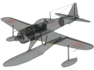 A6M Rufe Ground Camo 3D Model