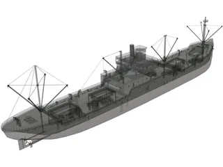 Japanese Merchant Ship 3D Model