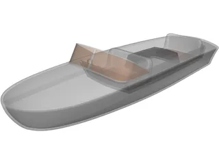 Delfin Fiber-Glass Boat 3D Model