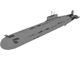 Typhoon-class Submarine 3D Model