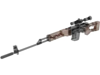 SVD Dragunov Sniper Rifle 3D Model