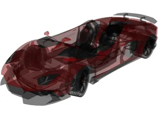 Lamborghini Aventador J Roadster (2012) 3D Model