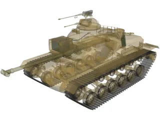 M48A3 Patton Main Battle Tank 3D Model