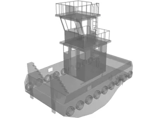 Tug Boat Small Inland 3D Model