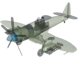 Hawker Sea Fury FB 11 3D Model