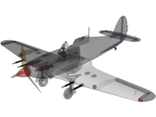 Hawker Hurricane IIC 3D Model