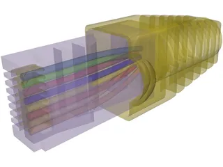 RJ-45 Connector 3D Model