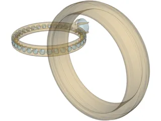 Wedding Rings 3D Model