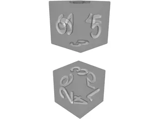 Numbered Dice 3D Model