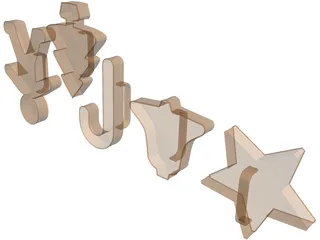 Xmas Cookie Cutters 3D Model