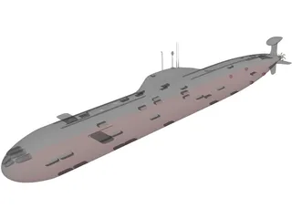 Soviet Akula Attack Submarine 3D Model