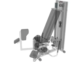 Fitness Bench 3D Model
