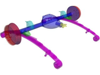 Rear Axle Assembly 3D Model