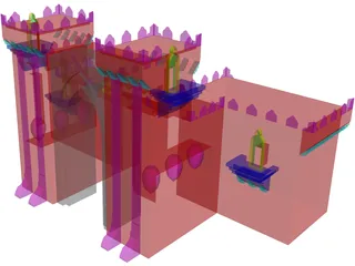 Castle Gate Front 3D Model