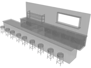 Diner Counter 3D Model