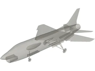 F-8 Crusader 3D Model