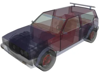 Volkswagen Golf II [Tuned] (1986) 3D Model