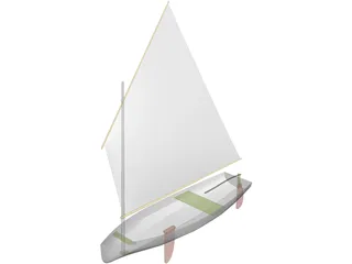 Dingy Sail Boat 3D Model