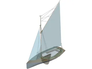 Gaf-Rig Sloop 3D Model