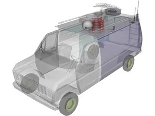 Television Live Truck 3D Model