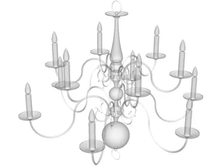 Colonial Chandelier 3D Model