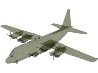 Lockheed AC-130U Gunship 3D Model