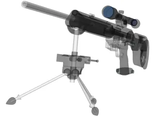 Hekler Koch PSG1 Sniper Rifle 3D Model