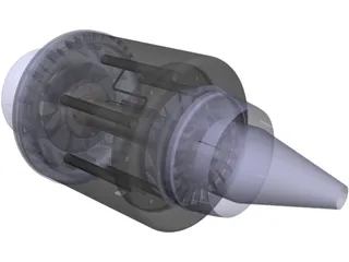 Jet Engine KJ66 3D Model