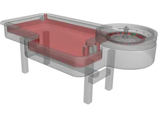 Gambling Roulette Table 3D Model