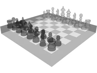 Chess Board 3D Model