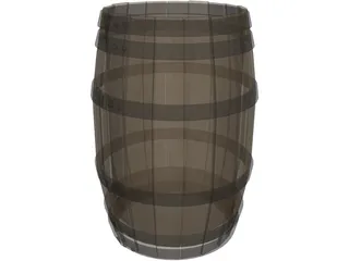 Wooden Barrel 3D Model