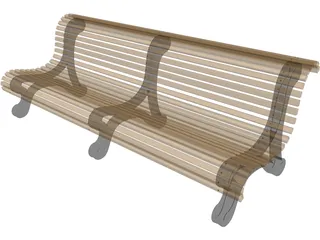 Garden Bench 3D Model