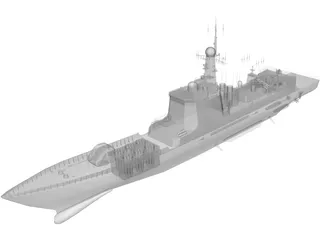 Type 052C Luyang-II Destroyer 3D Model