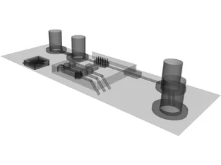 Nuclear Power Plant 3D Model